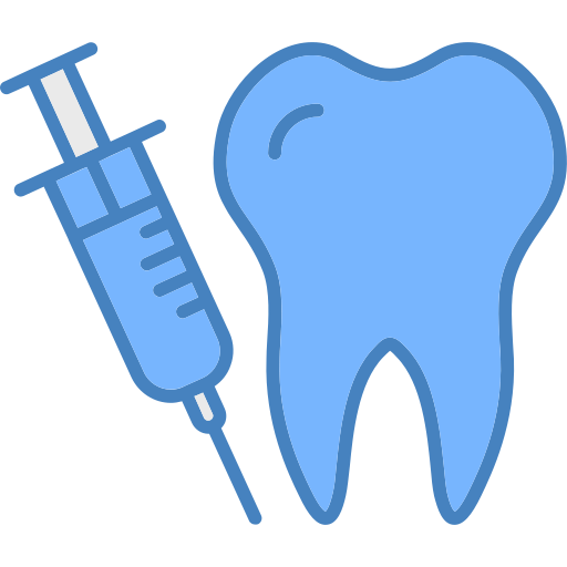 A small tooth along with needle syringe.