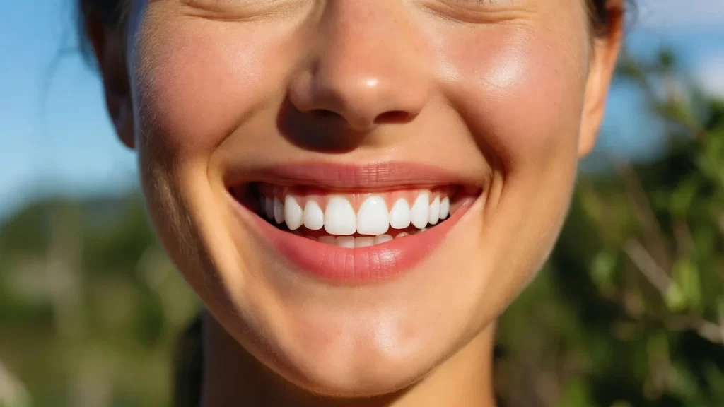 Close-up of a bright, healthy smile in natural light, representing aesthetic Dental Goals for 2026.